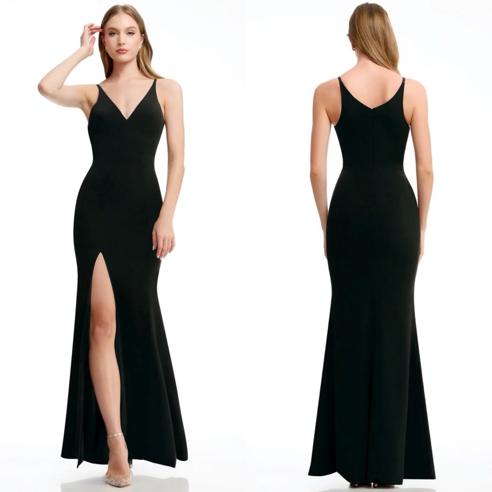 Dress The Population Iris Gown Long Maxi Split Size Large Elegant Wedding Formal